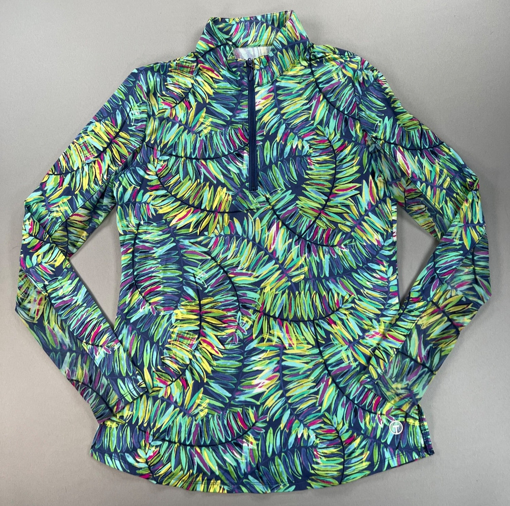 Tribal Sport Bright Palms Active Long Sleeve Golf Top (Women's XS) - MSRP $80+